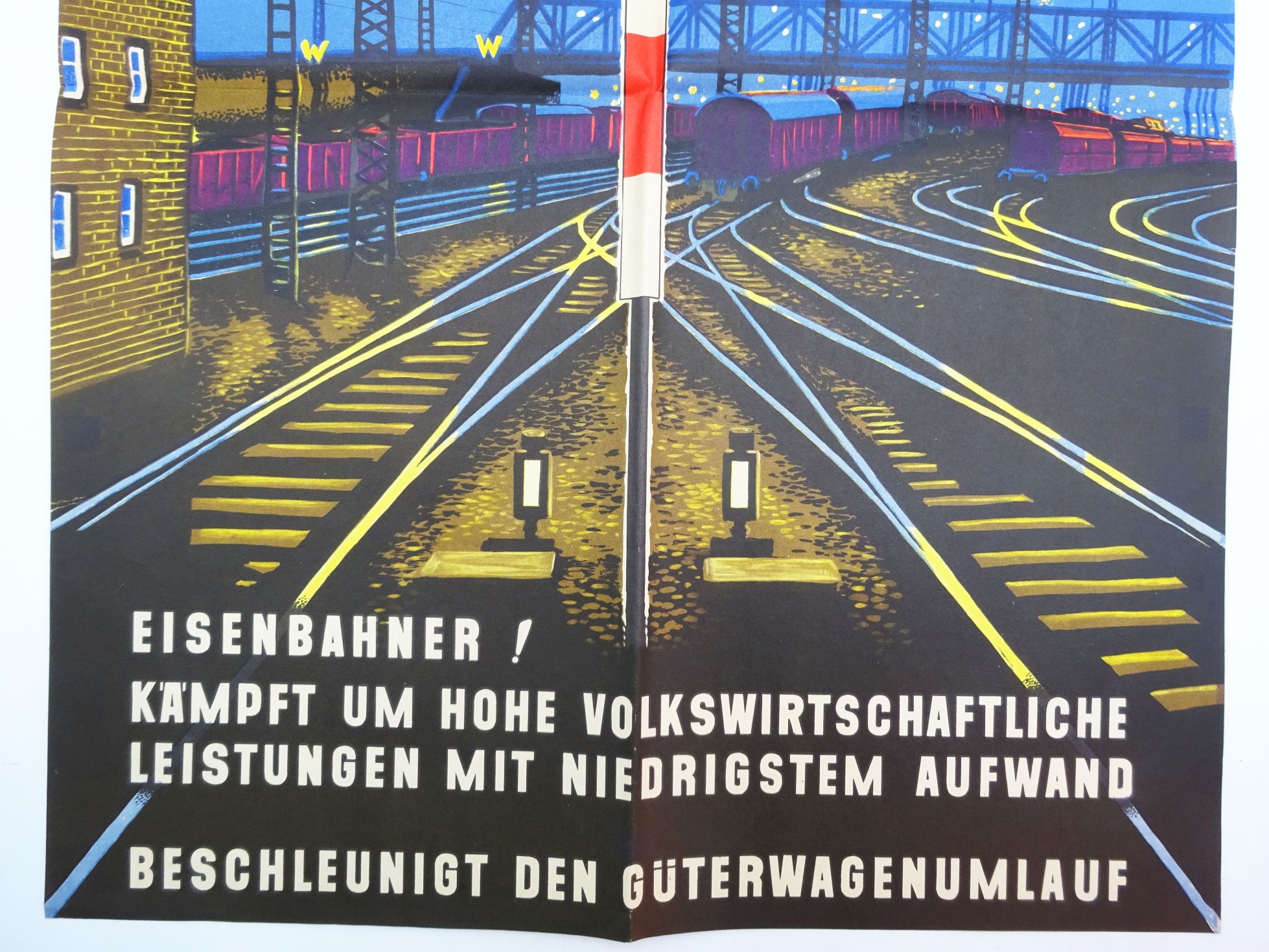 Altes Plakat Eisenbahn Güterwagenumlauf 1971 DDR