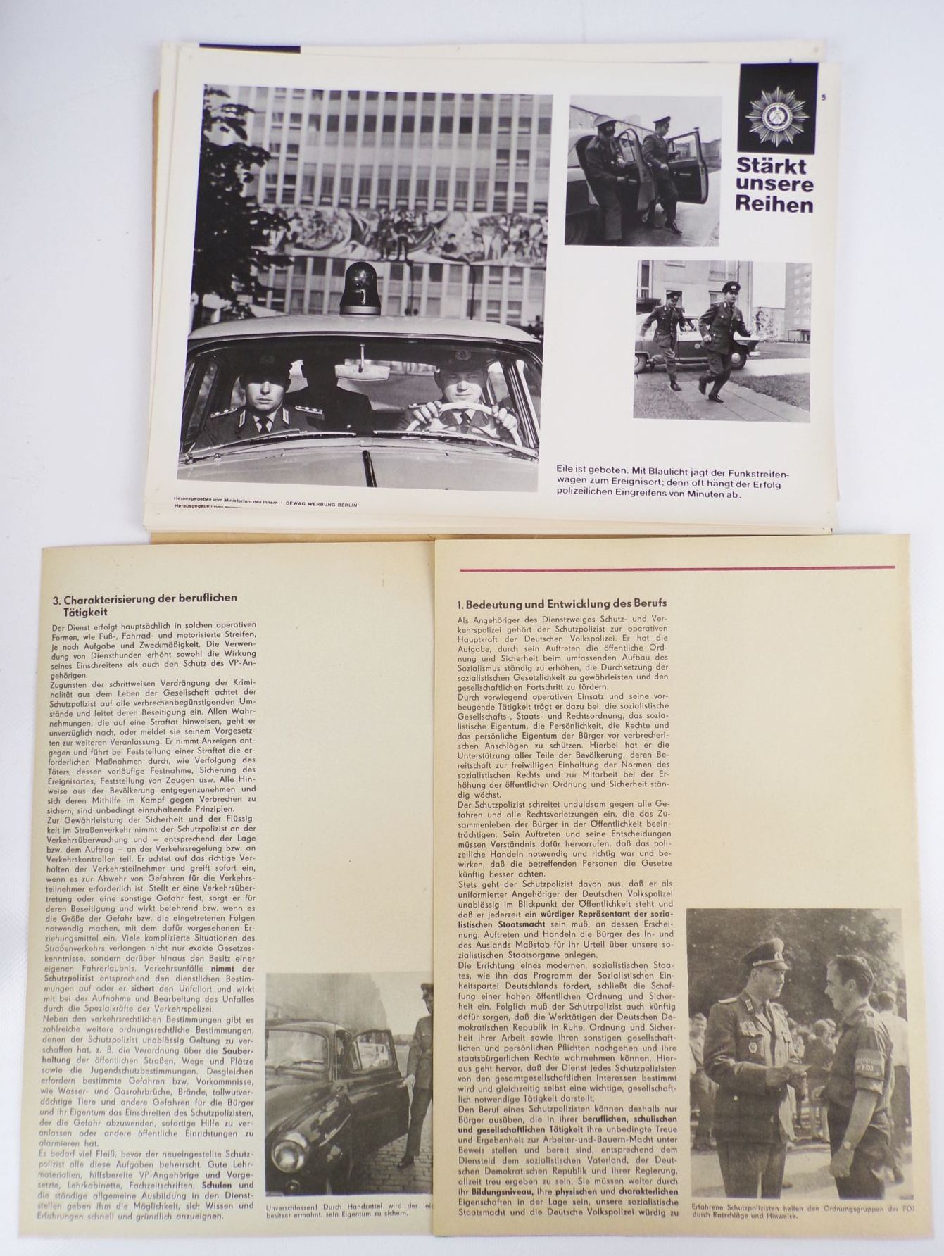 Stärkt unsere Reihen Schutzpolizei Volkspolizei DDR VP