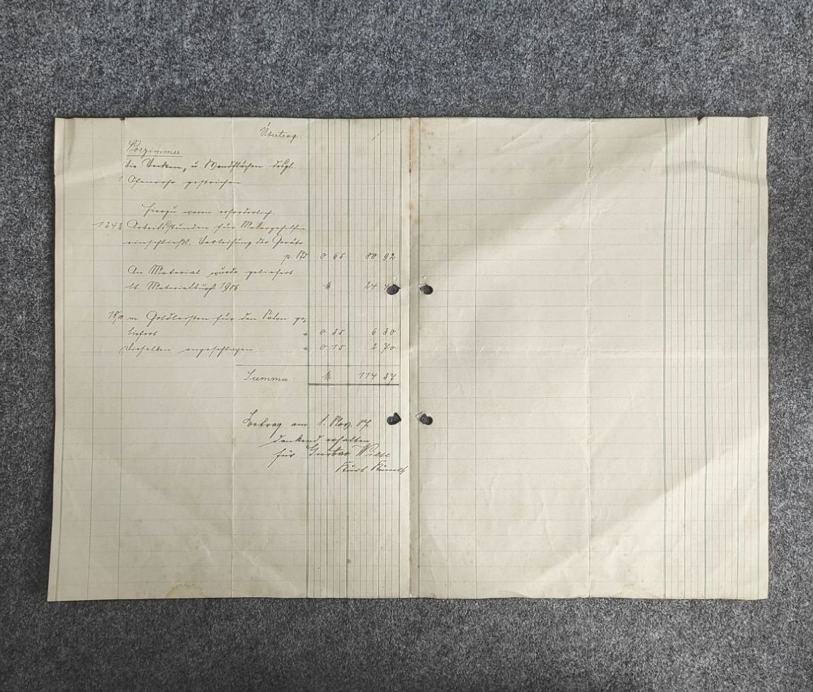 Dekorationsmaler Gustav Wiese Dresden 1907 Rechnung Dekorationsmaler Gustav Wiese Dresden 1907 Rechnung