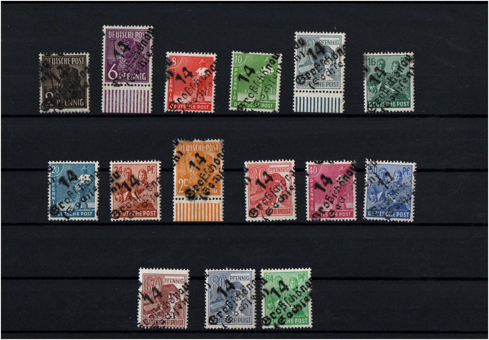 SBZ Handstempel 14 Großschönau postfrisch 15 Werte