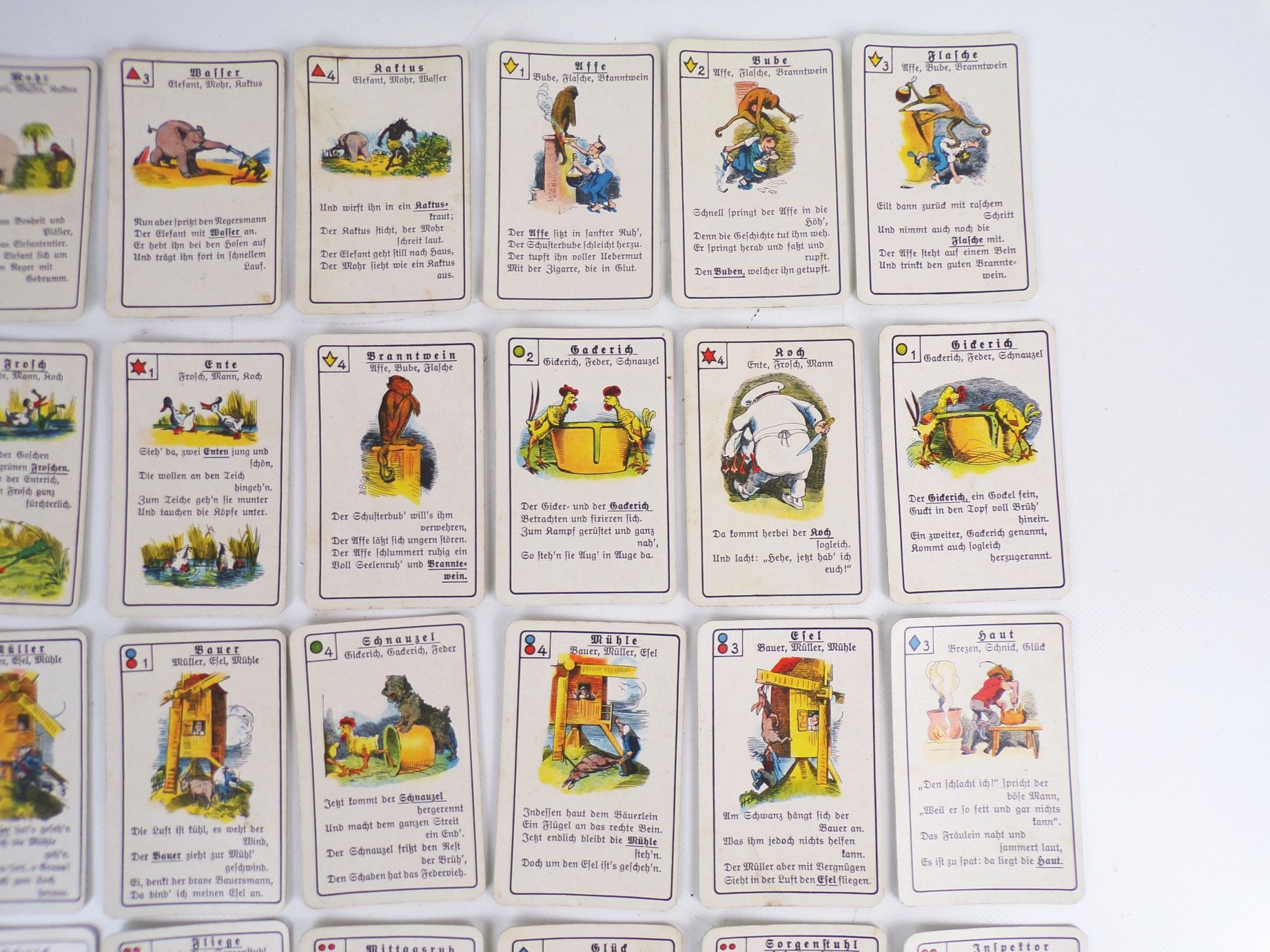 Lustiges Wilhelm Busch Quartett Franz Schmidt Nürnberg um 1930 Lustiges Wilhelm Busch Quartett Franz Schmidt Nürnberg um 1930