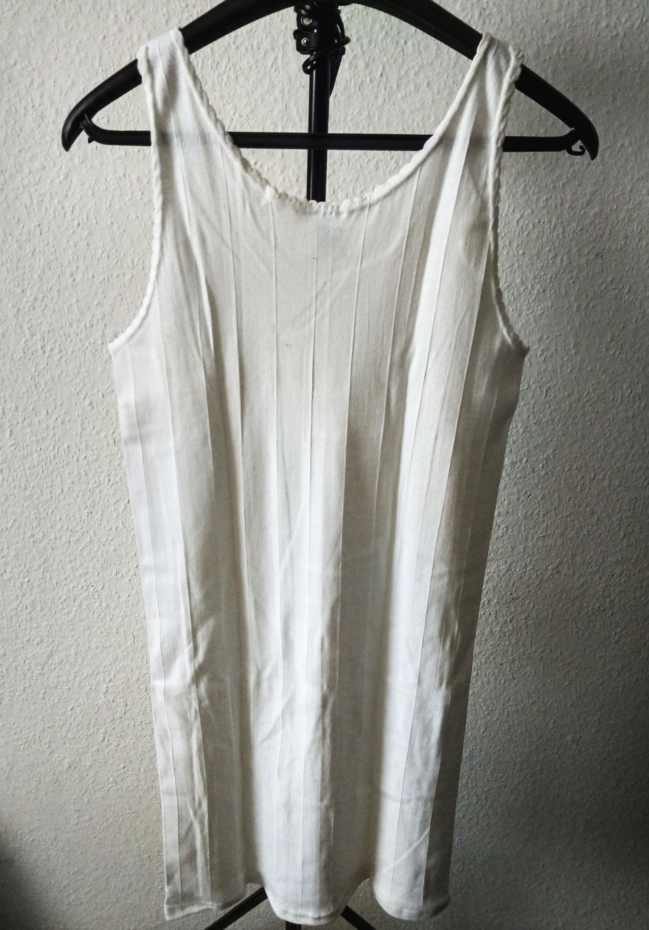 Vintage Damen Negligee Baumwoll Nachthemd Unterkleid Weiß Gr 50