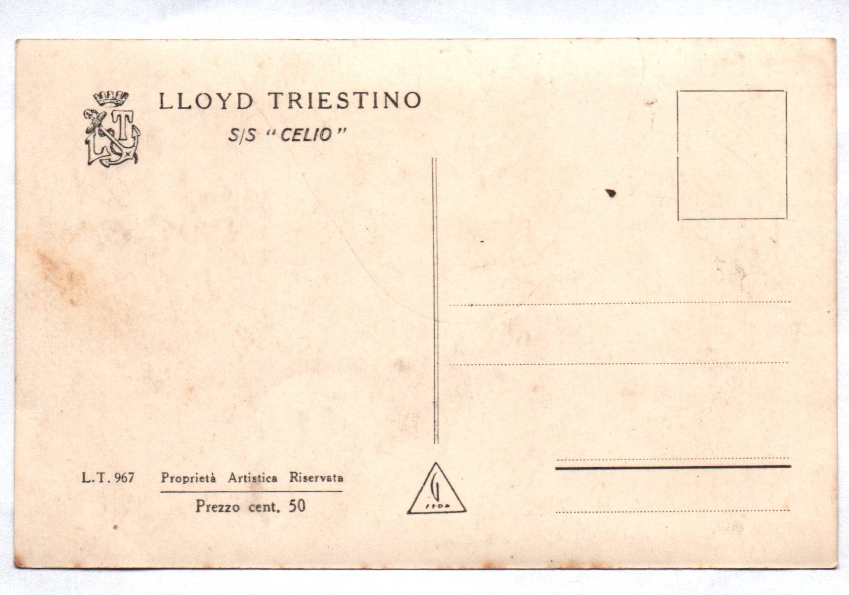 Ak Dampfer S S Celio Lloyd Triestino 