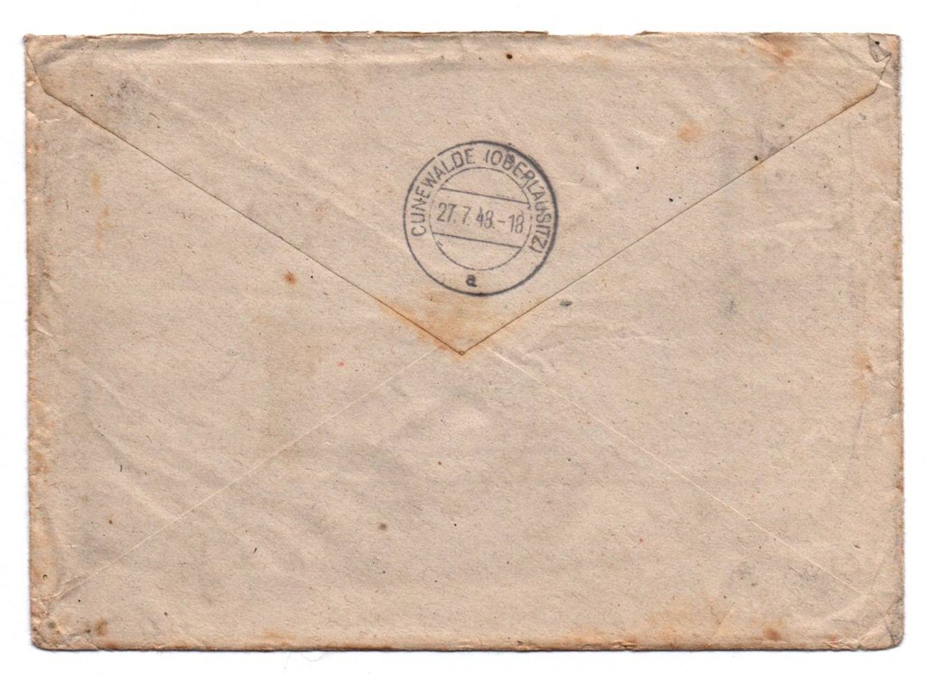 R Brief Reinheim Odenwald Posthorn 1948