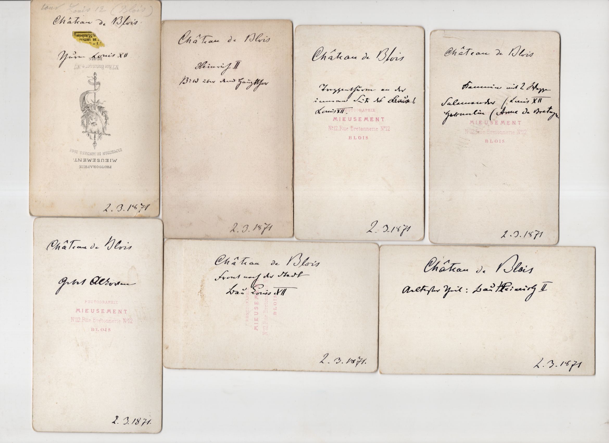 CDV Foto Chateau de Blois 1871 France photos