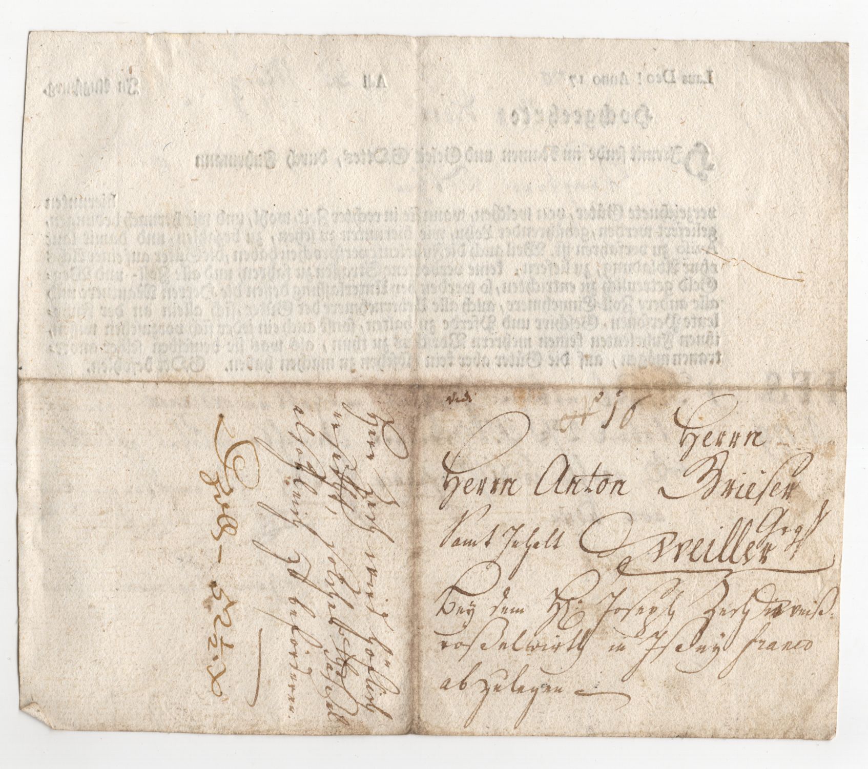 Augsburg Dokument 1770 Frachtschein Transportbeleg