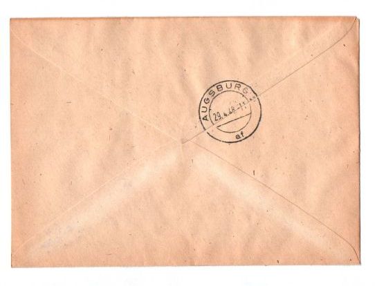 R Brief Lübeck nach Augusburg Mischfrankatur 1948