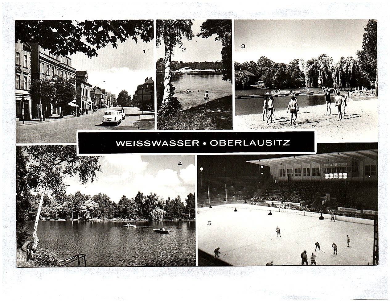 Ak Weisswasser Oberlausitz Sachsen Bautzener Straße Jahnteich Echtfoto Gondelteich DDR Ak Weisswasser Oberlausitz Sachsen Bautzener Straße Jahnteich Echtfoto Gondelteich DDR
