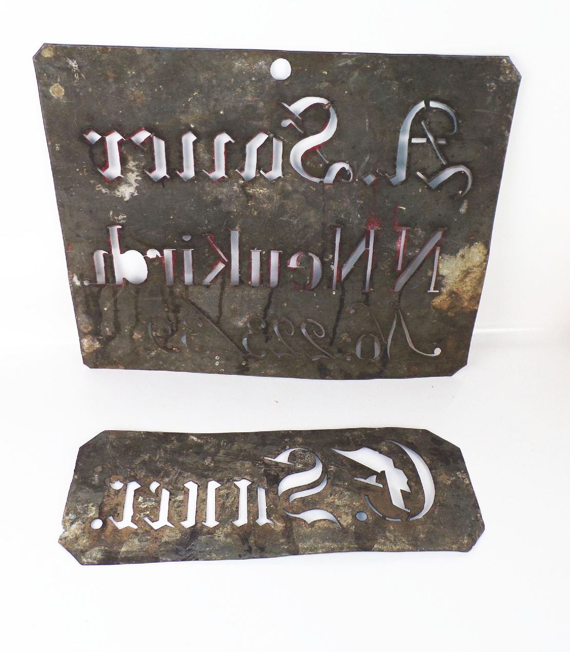 Alte Malerschablonen Sauer Neukirch Blechschilder Shabby Chic Vintage Deko