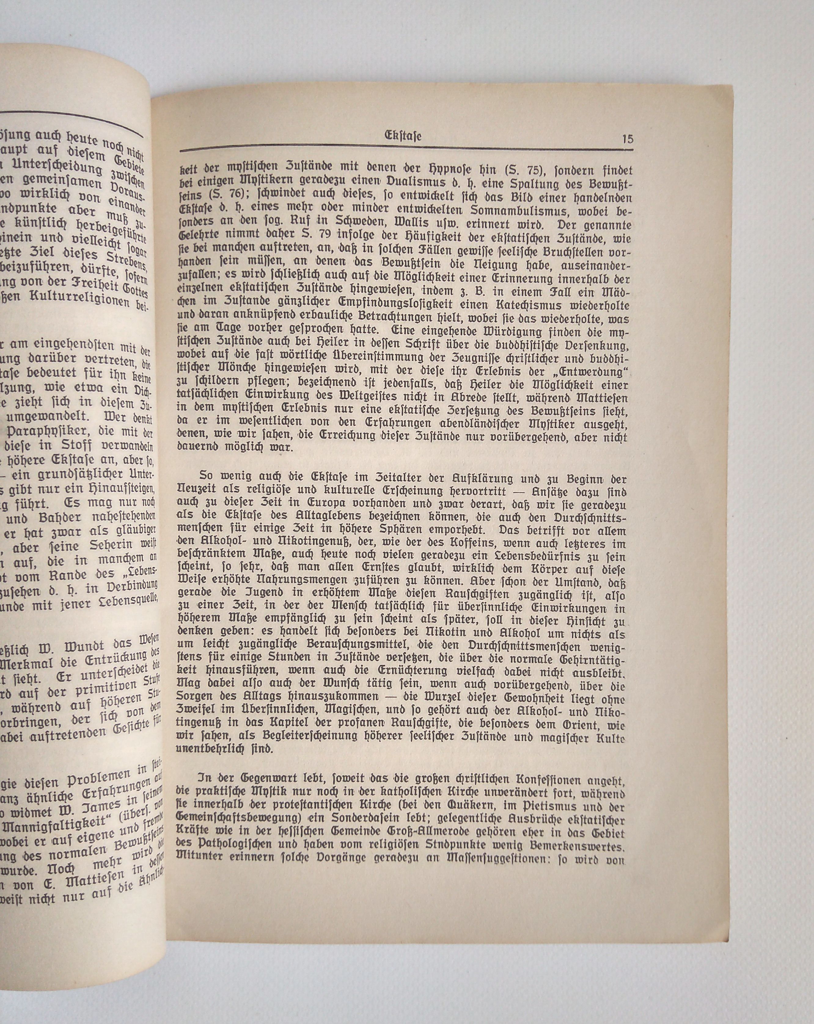 Ekstase Wesen und Bedeutung Hans Hänig alte Broschüre Ekstase Wesen und Bedeutung Hans Hänig alte Broschüre