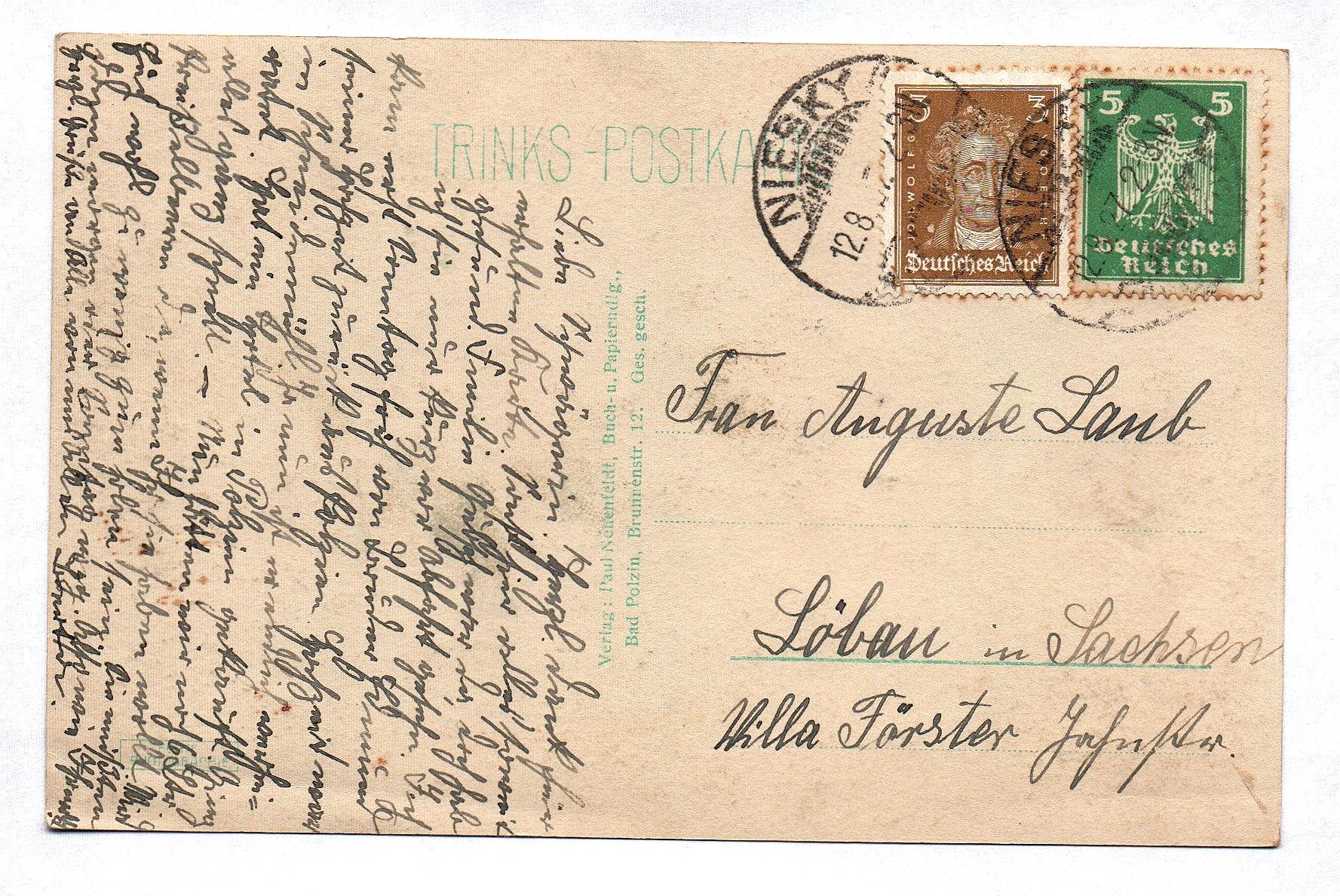 Ak Bad Polzin Pom. Schweiz Fünfsee 1927