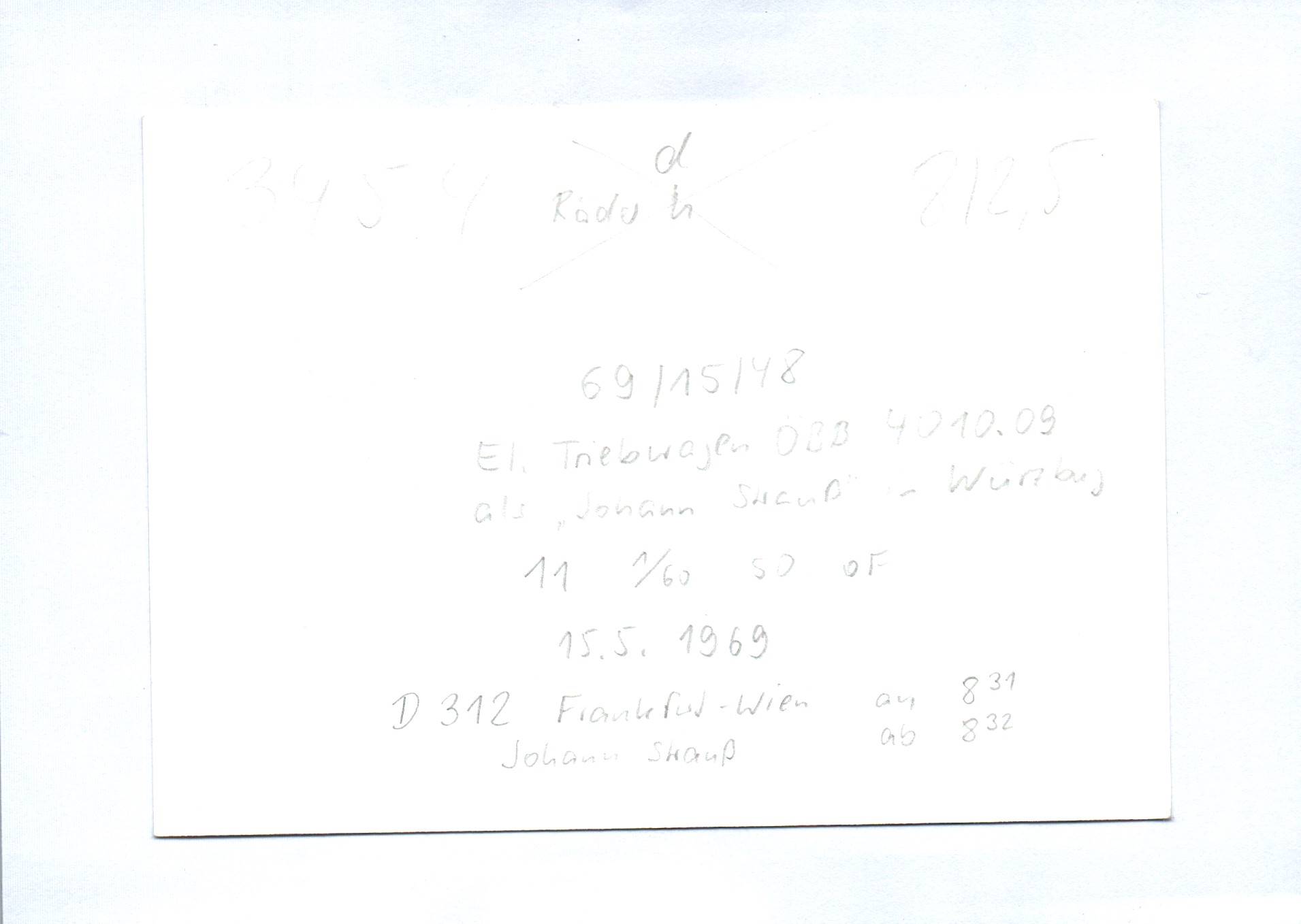 Elektrischer Triebzug ÖBB-Reihe 4010 09 Eisenbahn Foto 1969