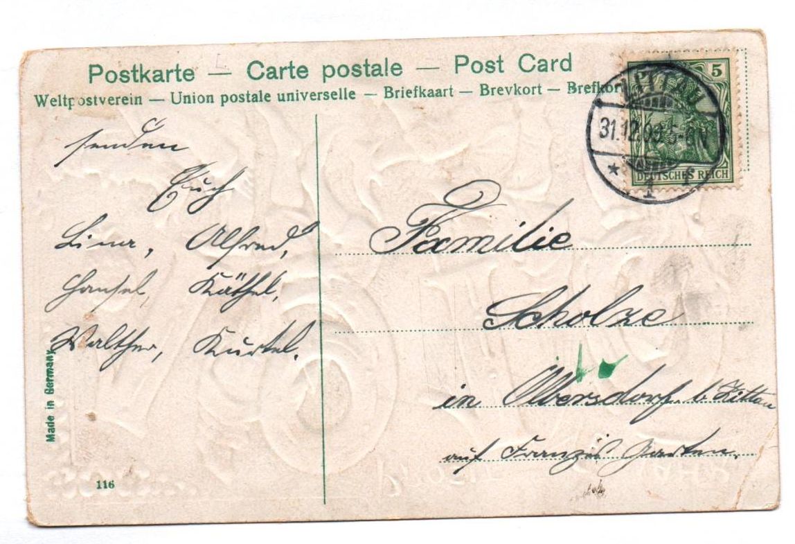 Ak Zwerge Prosit Neujahr 1910 geprägt