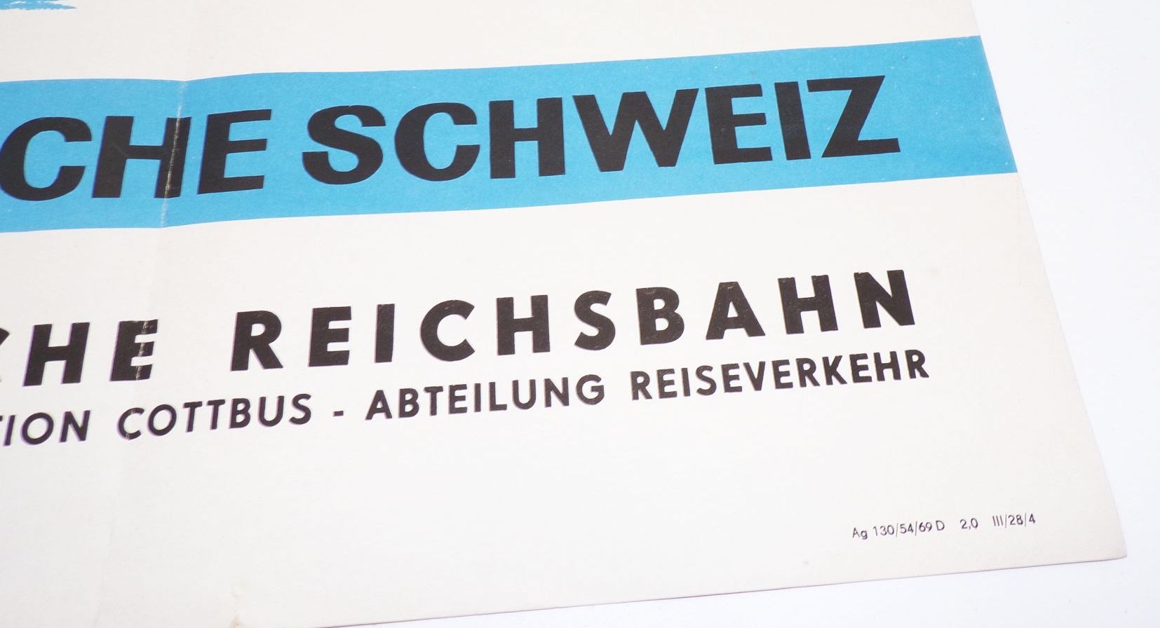 Plakat Deutsche Reichsbahn Sächsische Schweiz 1969 Cottbus Lausitzer Bergland