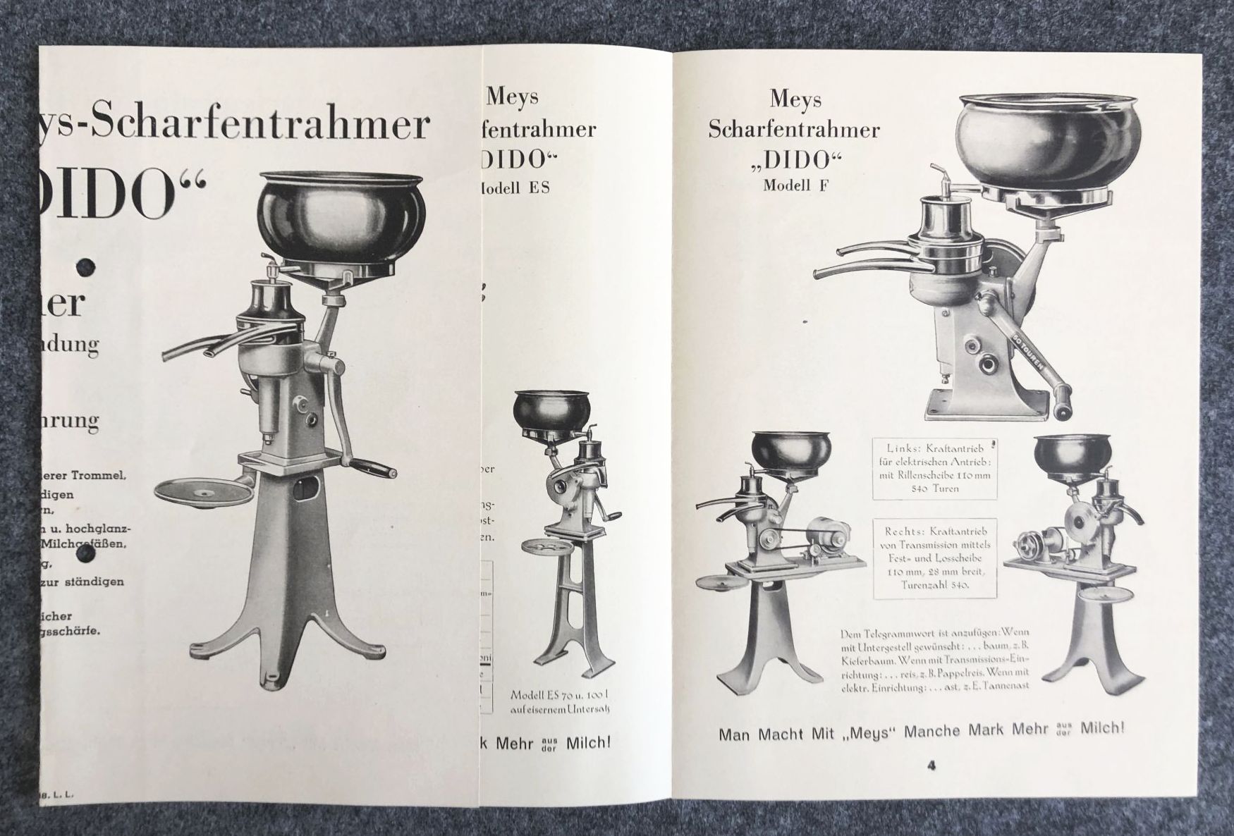 Meys Scharfentrahmer DIDO Modell 1933 alter Prospekt mit Postkarte