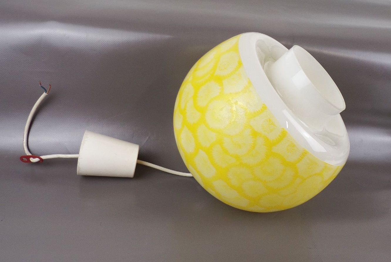 Alte Deckenleuchte Gelb Blumen Rund E27 Deckenlampe Retro Look