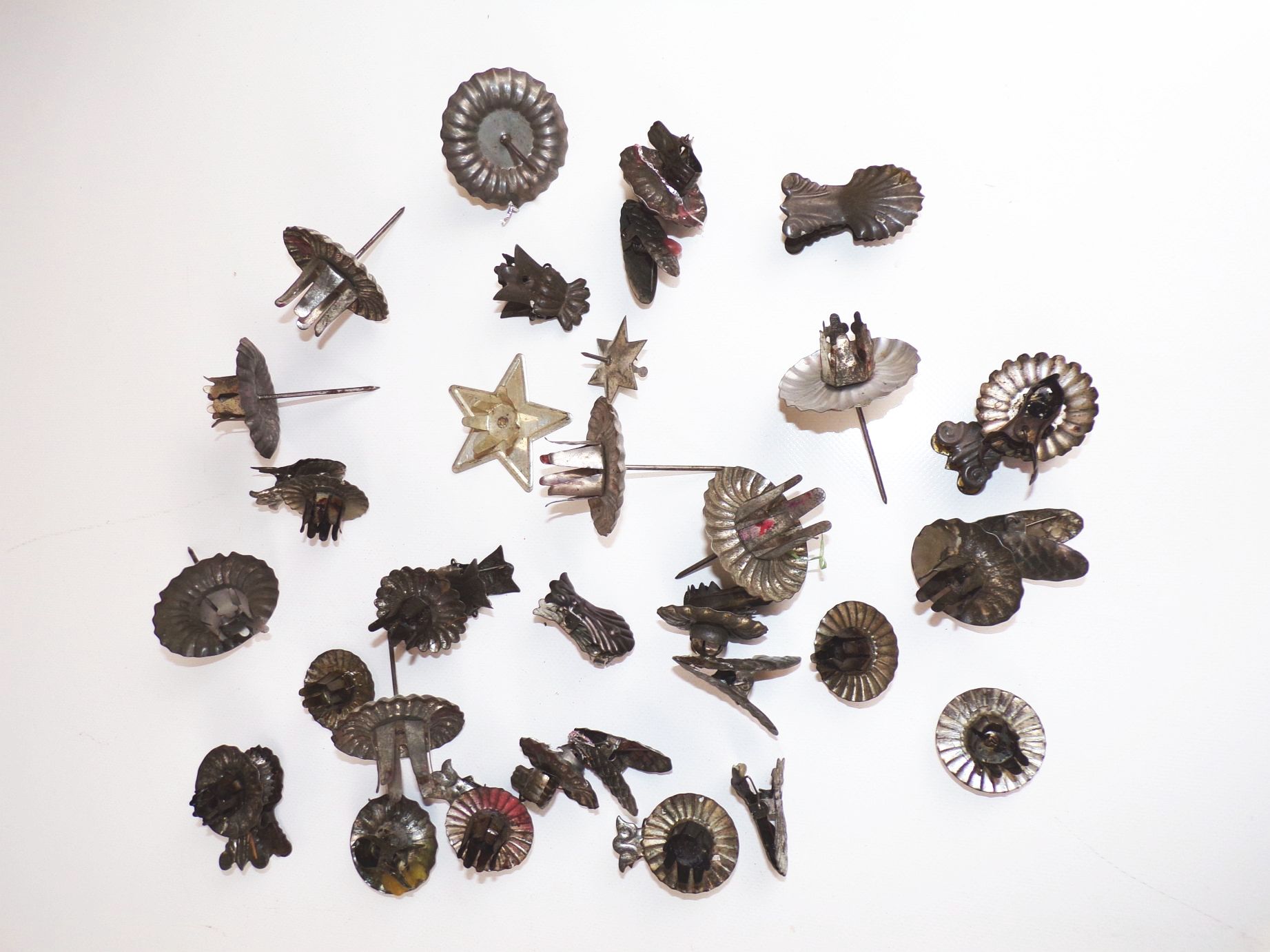 Konvolut alte Kerzenhalter Christbaumschmuck Zwicker Antik Metall 