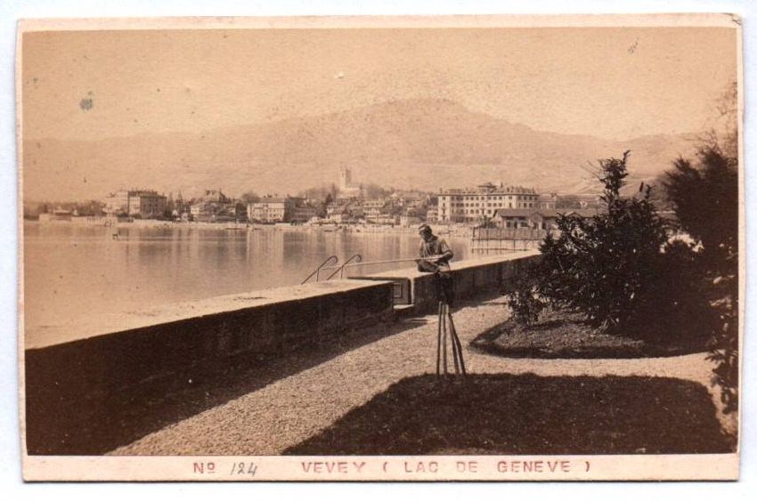 CDV Foto Vevey Lac de Geneve Genf Swiss 1880er 