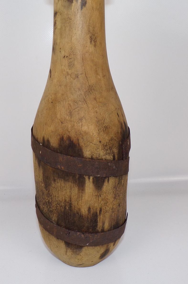 Alter Pin Holzkegel Kegeln Vintage Dekoration 