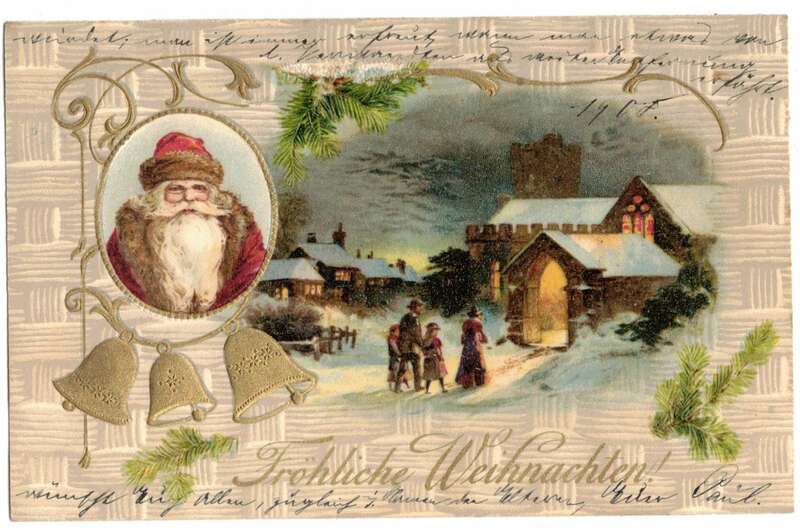 Präge Litho Ak Weihnachtsmann Christmesse Weihnachten 1908 