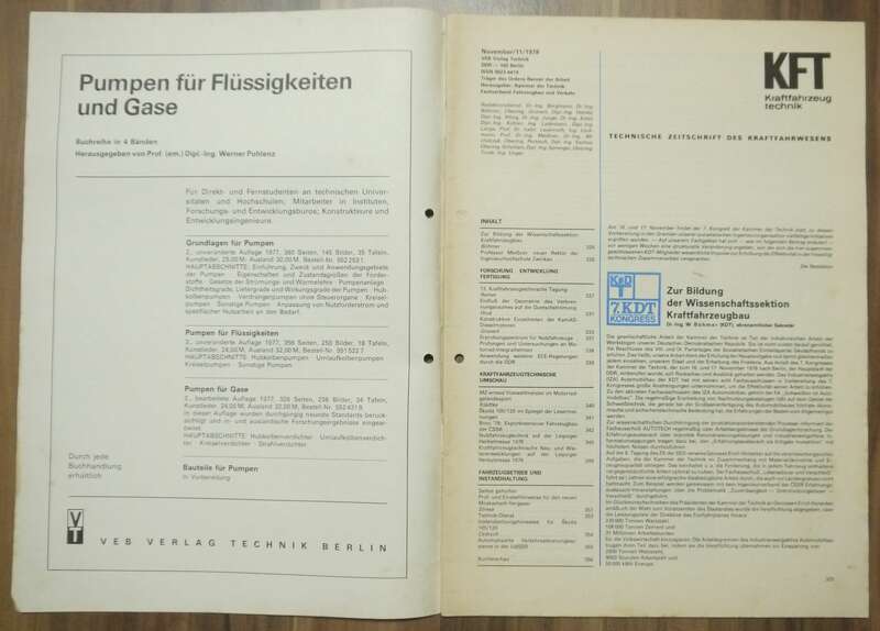 DDR Zeitschrift Einzelheiten KamAS Motoren KFT November 1978 IFA W50