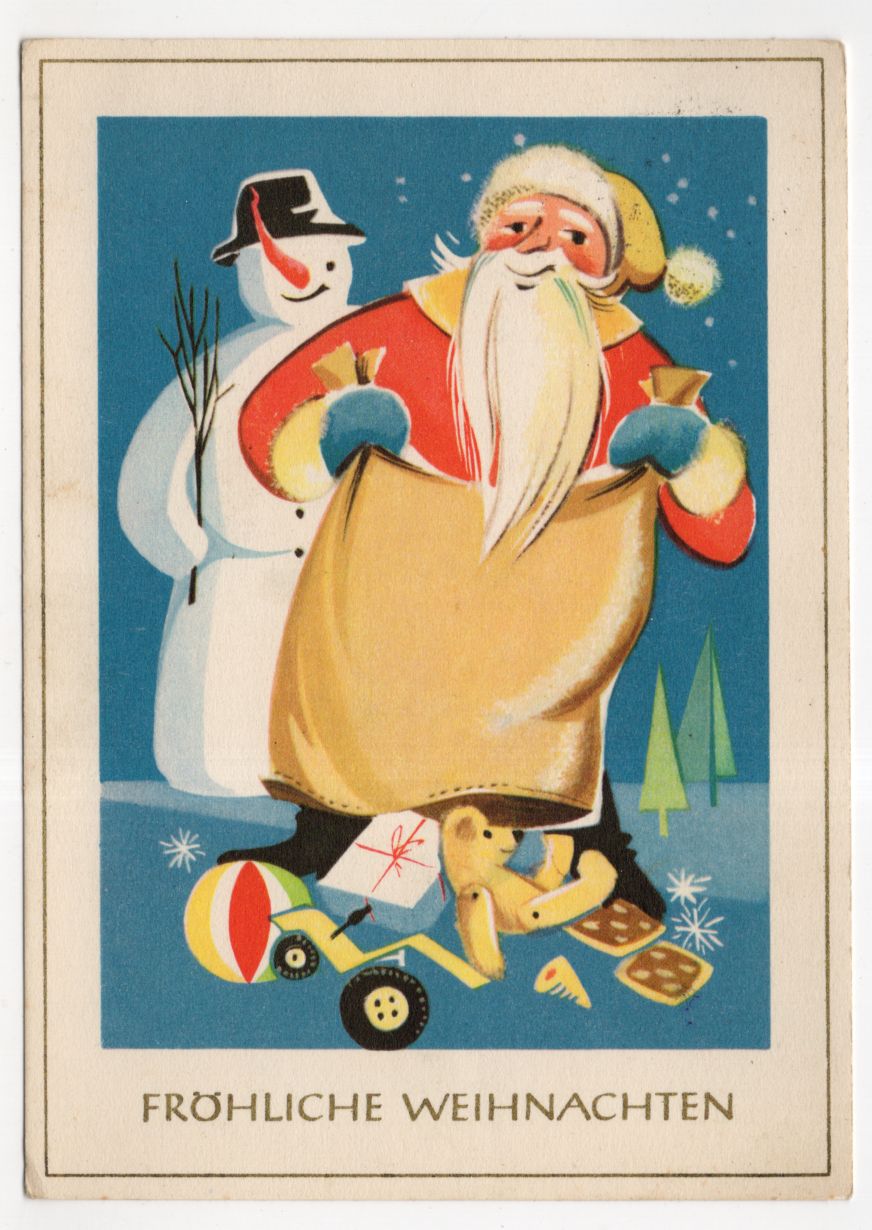Künstler Ak Fröhliche Weihnachten 1962 Weihnachtsmann