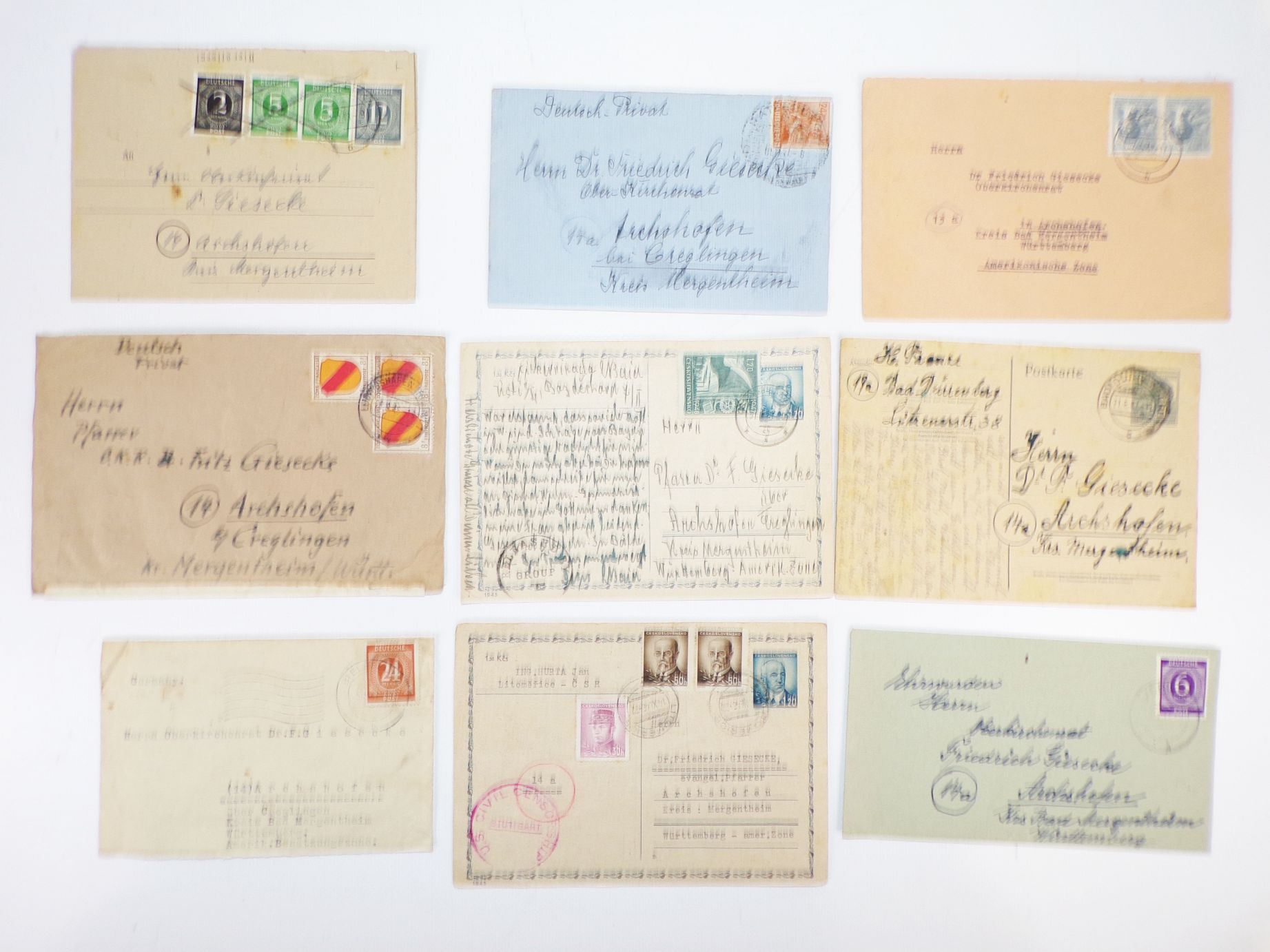 Briefe Ganzsachen Konvolut Alliierte Besatzung 1947 Fundgrube 