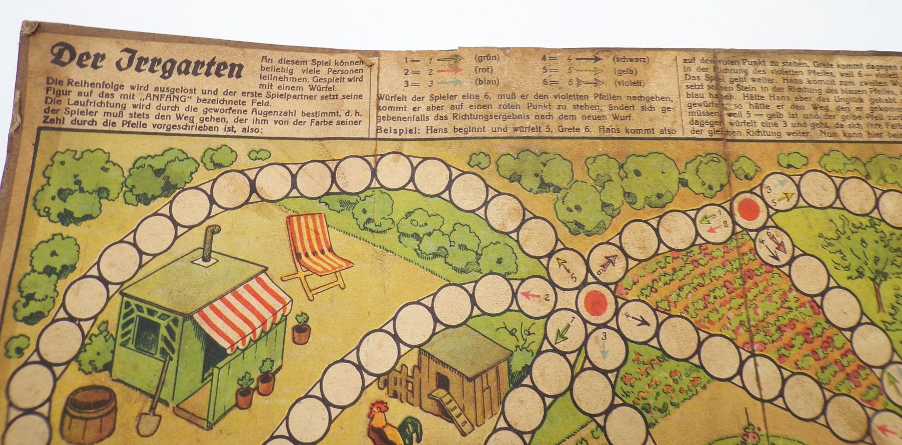 Der Irrgarten Spielplan Brettspiel Auerbach Beilage 1931 Der Irrgarten Spielplan Brettspiel Auerbach Beilage 1931