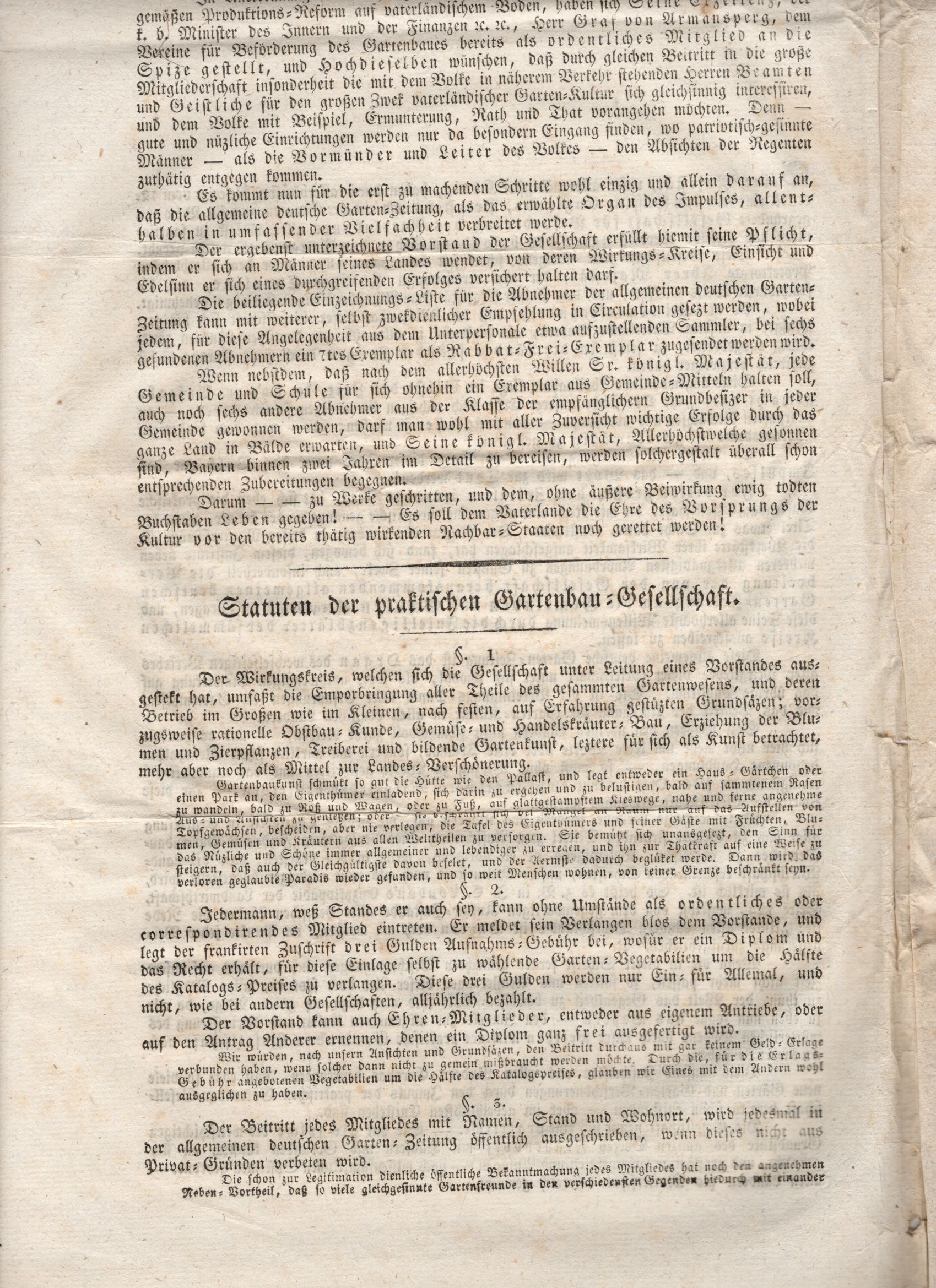 Gründung Gartenbau Gesellschaft Frauendorf Bayern 1826 König Ludwig 