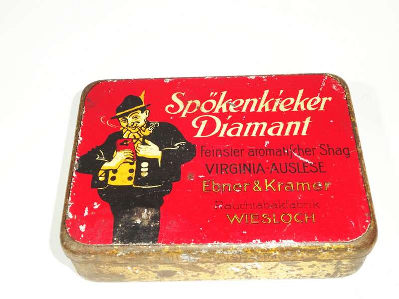 Alte Tabak Blechdose Spökenkieker Diamant Ebner Kramer Wiesloch 