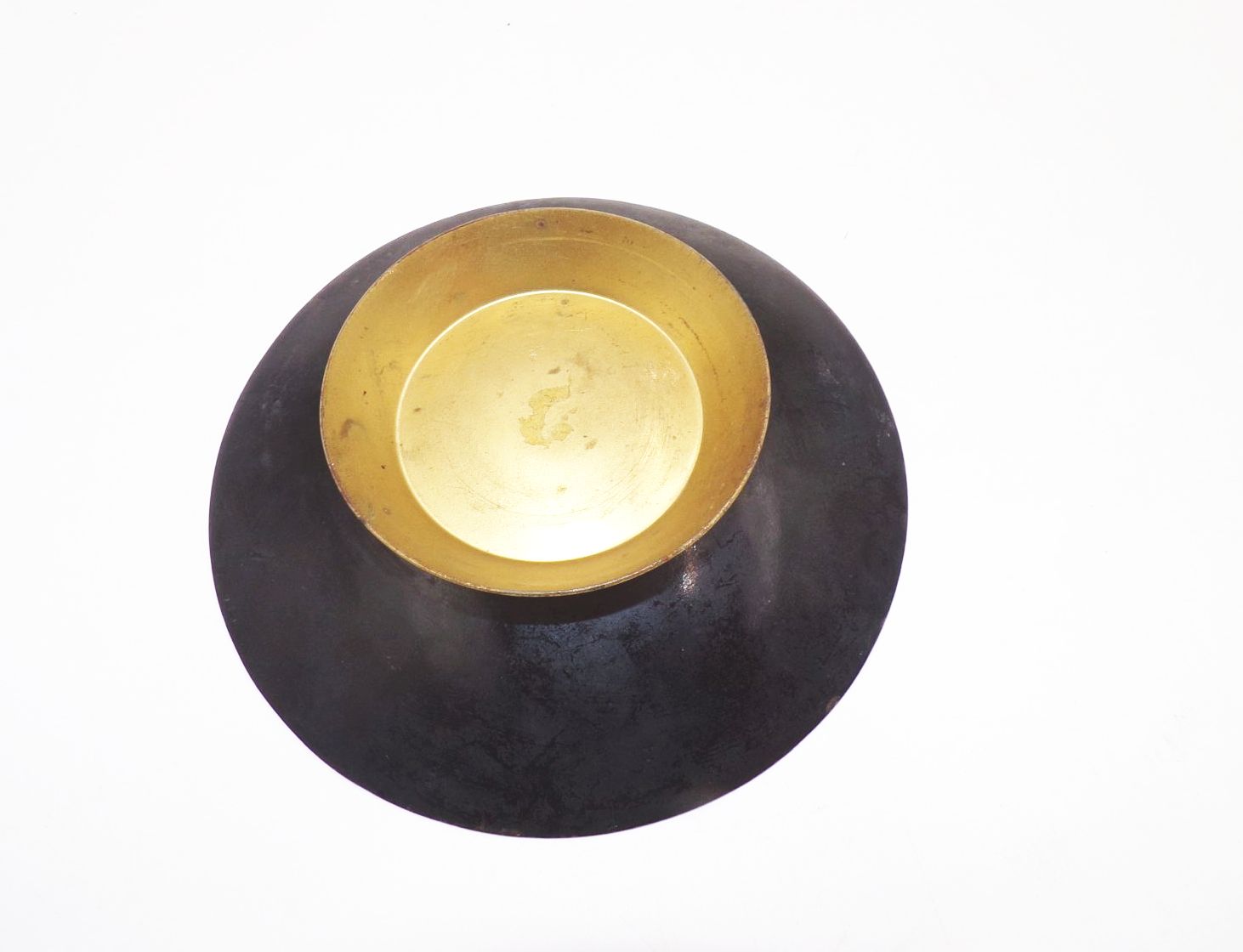 Alte Messing Schale Gelb Email Retro Vintage Alte Messing Schale Gelb Email Retro Vintage