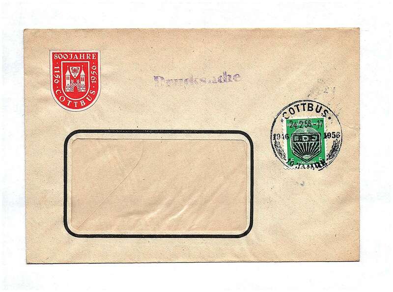 Drucksache Cottbus DDR 1956 Briefkuvert