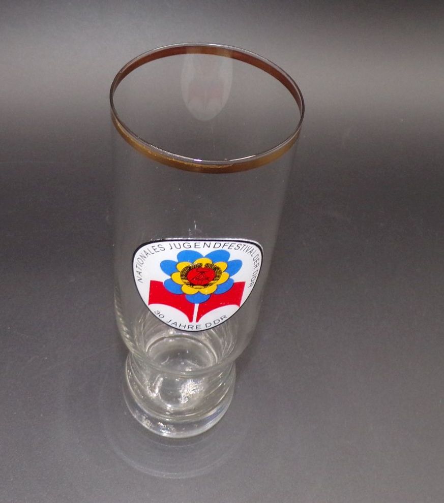 Altes Glas Nationales Jugendfestival der DDR 30 Jahre DDR 
