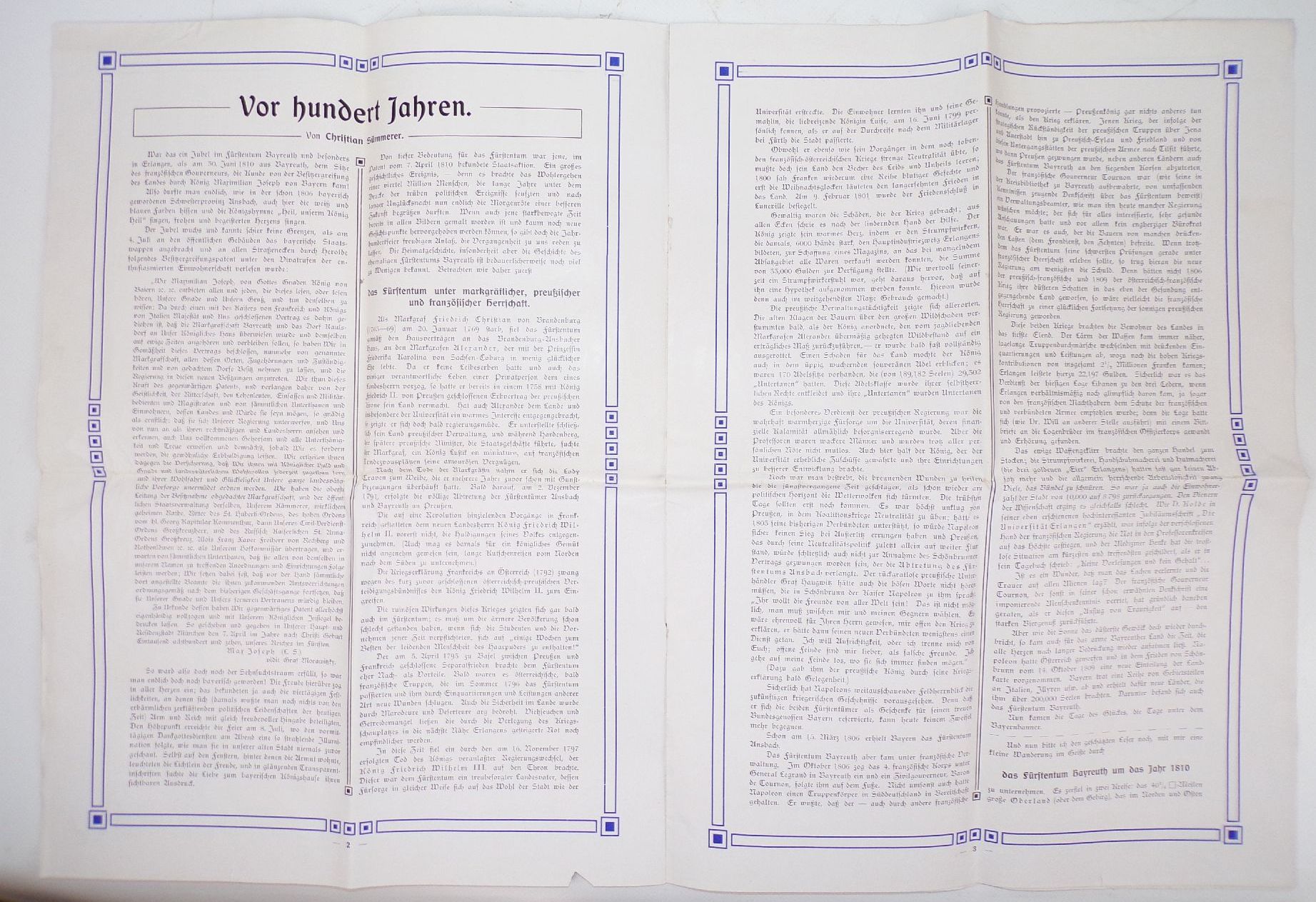 Festzeitung des Erlanger Tagblatt 1910 Hoch Wittelsbach Bayern Erlangen