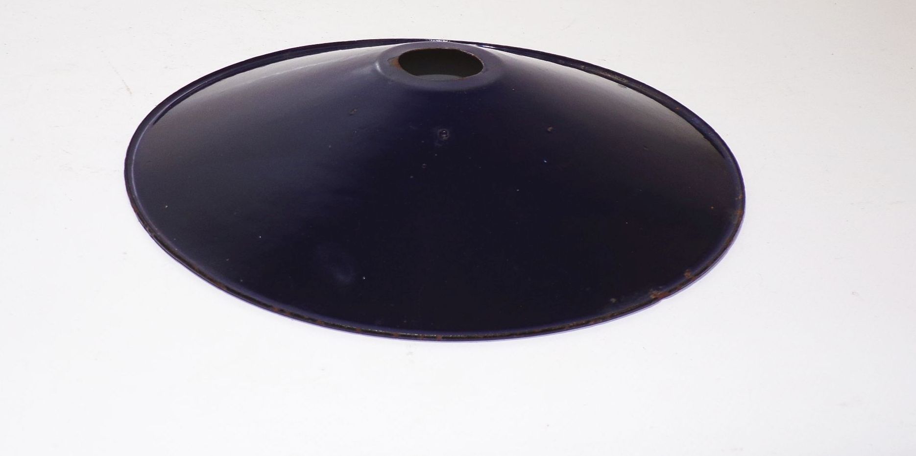 Alter Emaille Lampenschirm Blau Weiss Ersatzschirm 