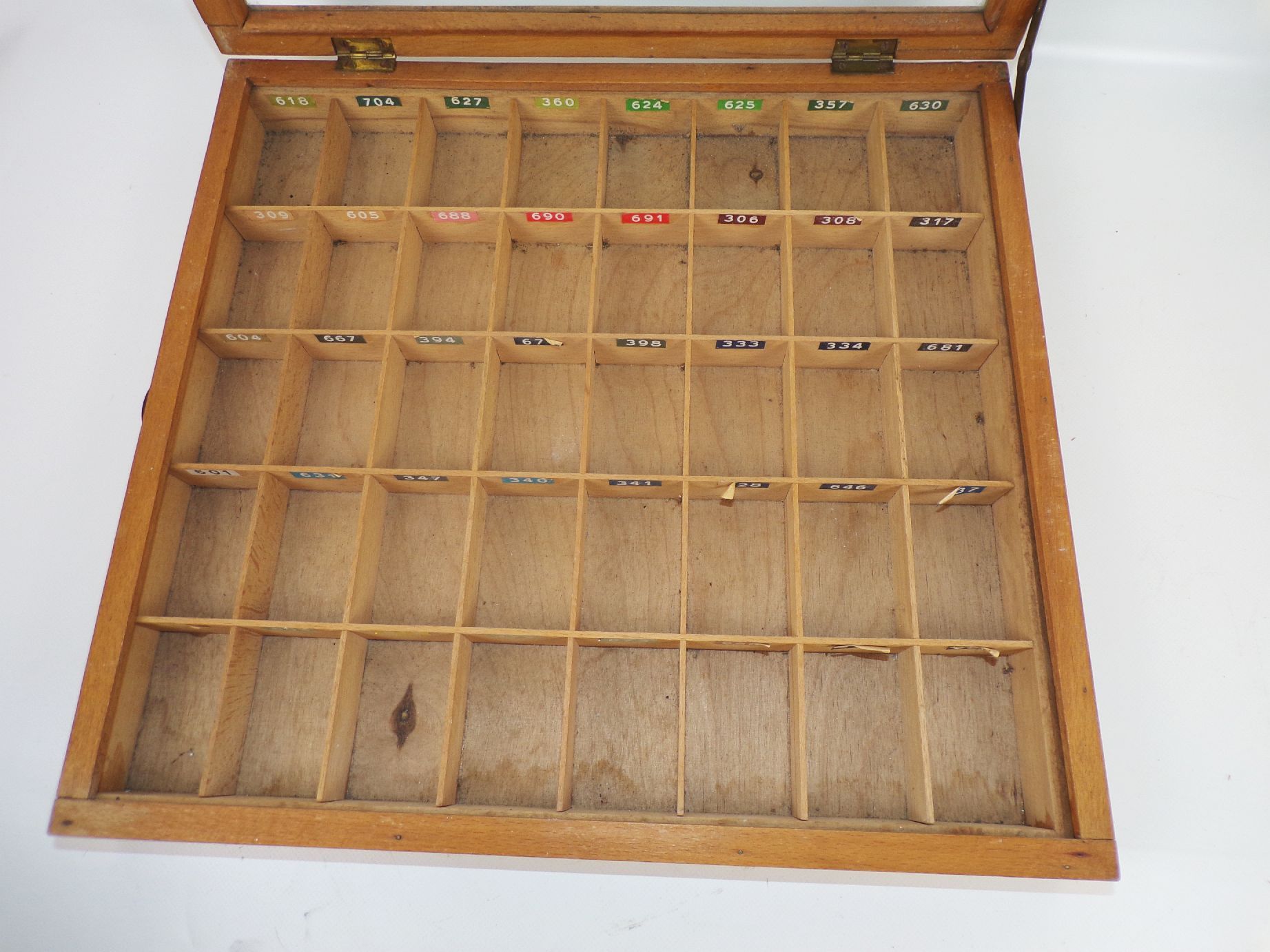 Alte Verkaufsvitrine ESC ZNF Indanthren Göggingen Nähseide Reklame Werbung