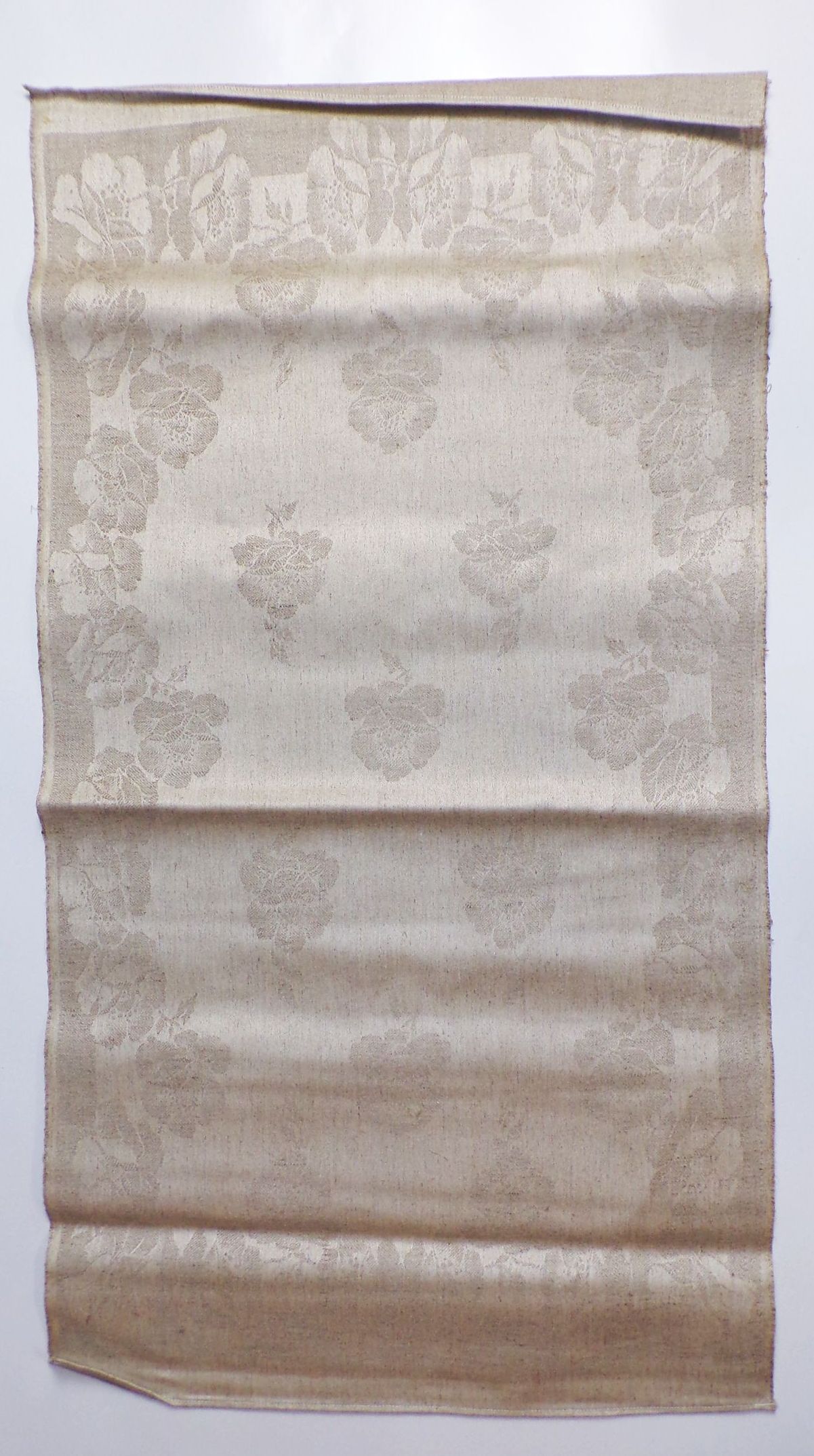 Altes Leinen Damast Geschirrtuch Küchentuch Rosen Dekor 