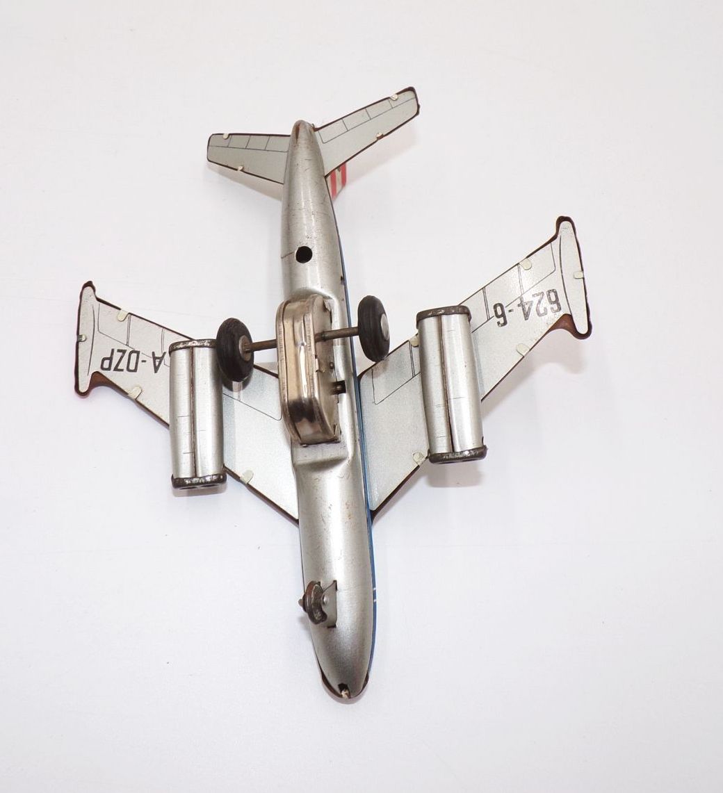 Altes Blechspielzeug Flugzeug Orient Airlines Schwungrad DZP Vintage