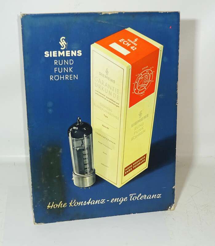 Alter Pappaufsteller Siemens Rundfunk Röhren Tubes Vintage Werbung !