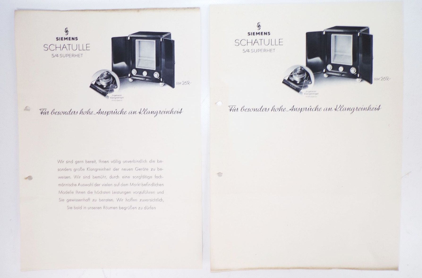 Siemens und Halske Konvolut Prospekte Werbung Elektrotechnik Radio 1929