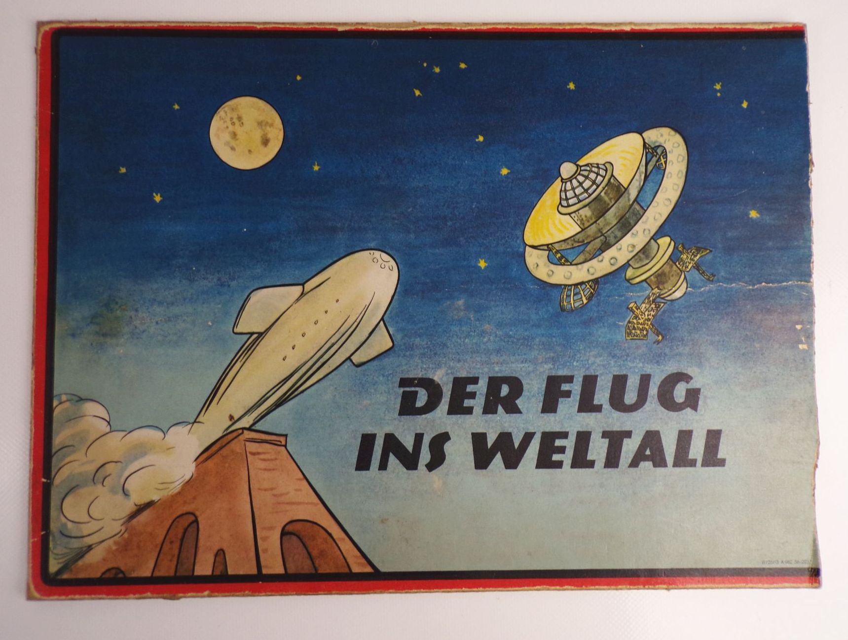 Der Flug ins Weltall Altes Brettspiel Würfelspiel 1956