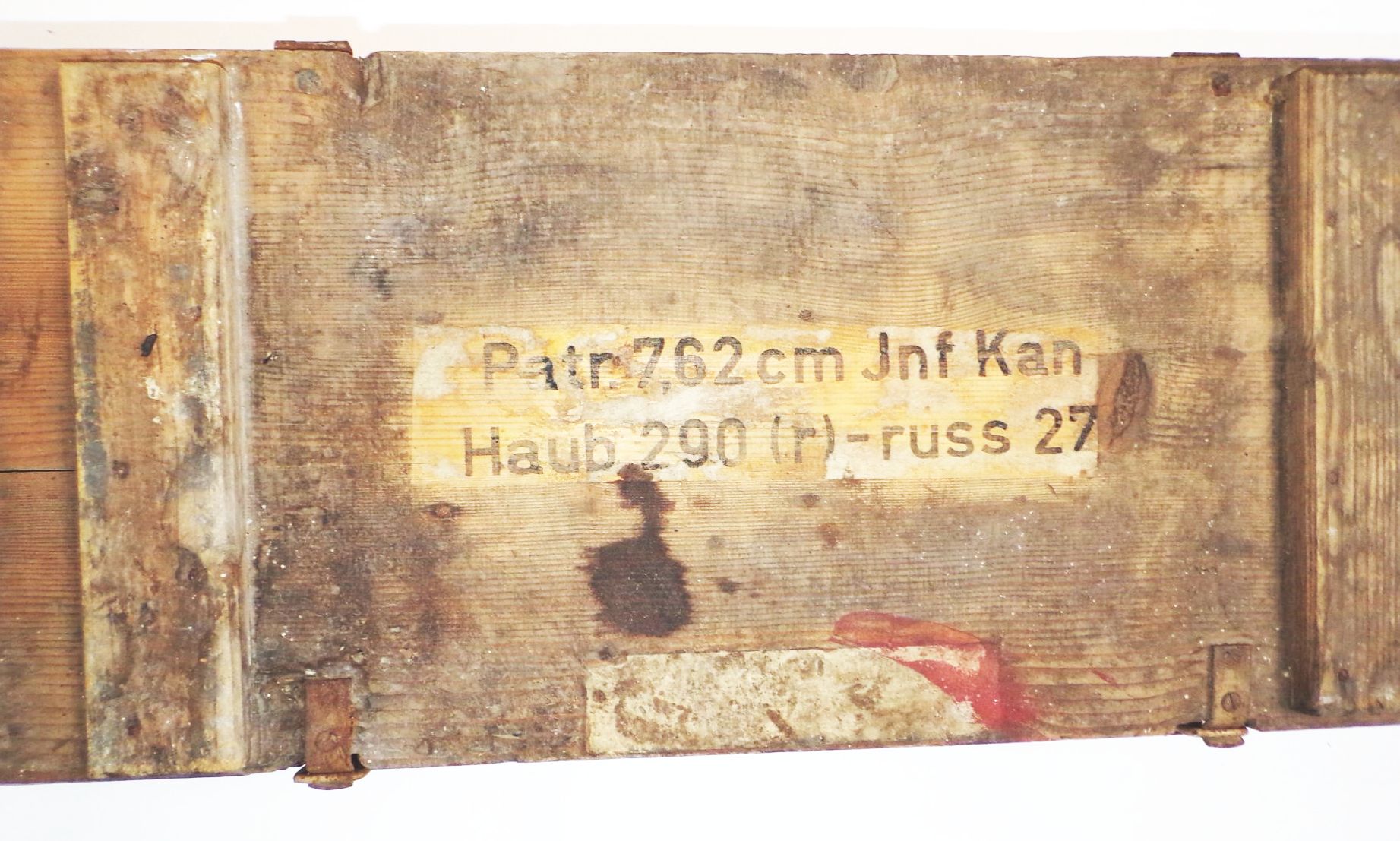 Alte Munitionskiste Patr 7,62 cm inf kan haub 290 russ 27 Alte Munitionskiste Patr 7,62 cm inf kan haub 290 russ 27