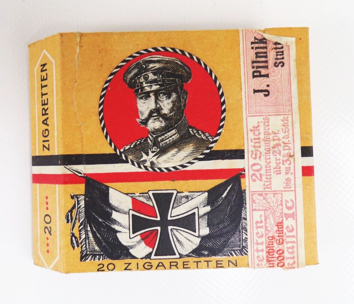 Alte Hindenburg Zigaretten Dose 1 Wk WW1 Zigarettenschachtel 