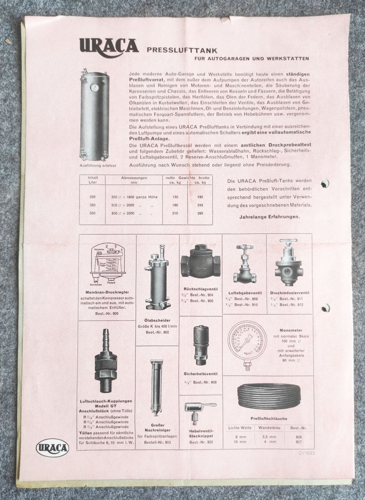 URACA Vollautomatische Kompressor Anlagen Werbung Pumpenfabrik Urach URACA Vollautomatische Kompressor Anlagen Werbung Pumpenfabrik Urach