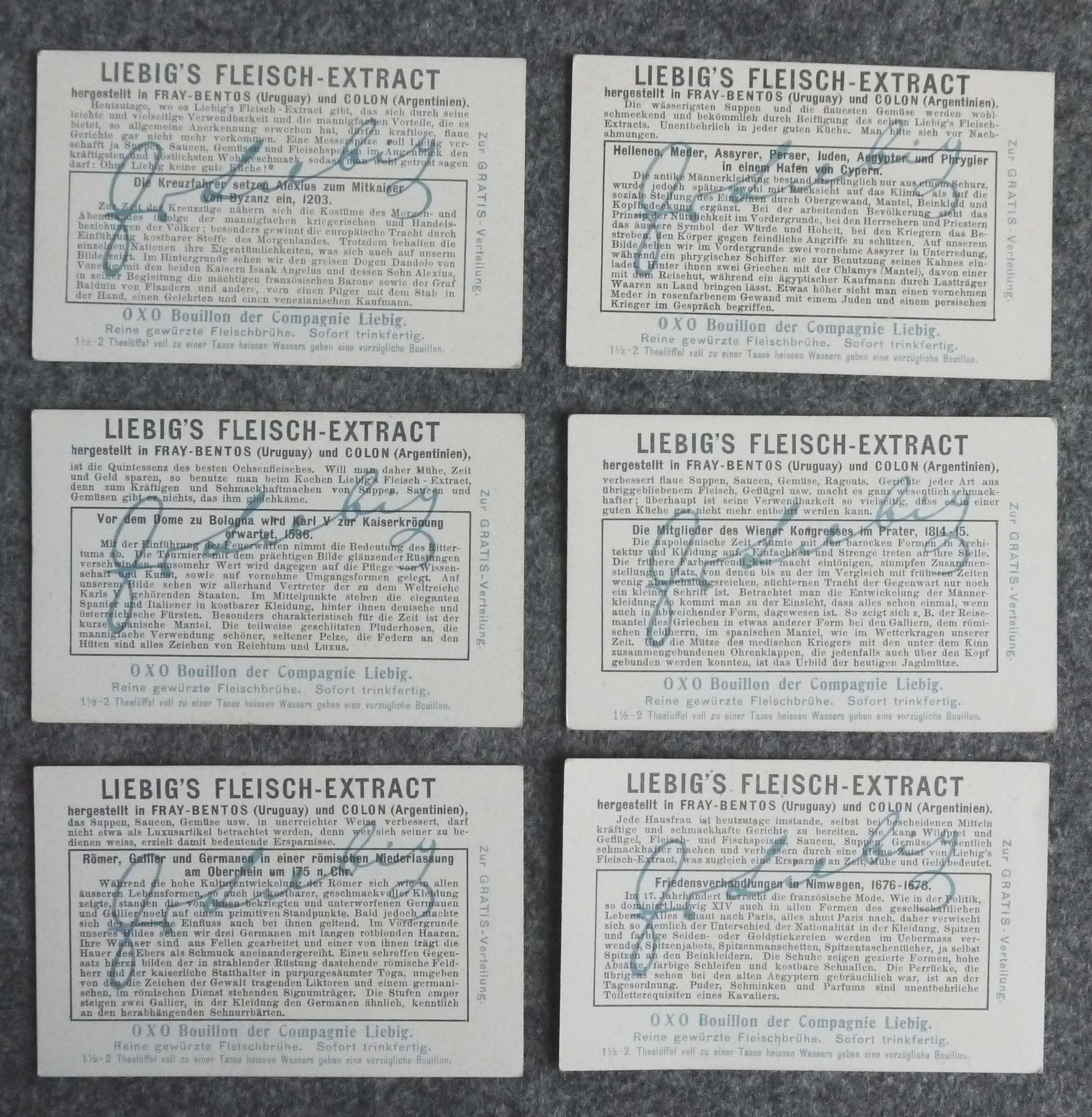 Liebig Bilder Entwicklung der Männerkleidung Sammelbilder