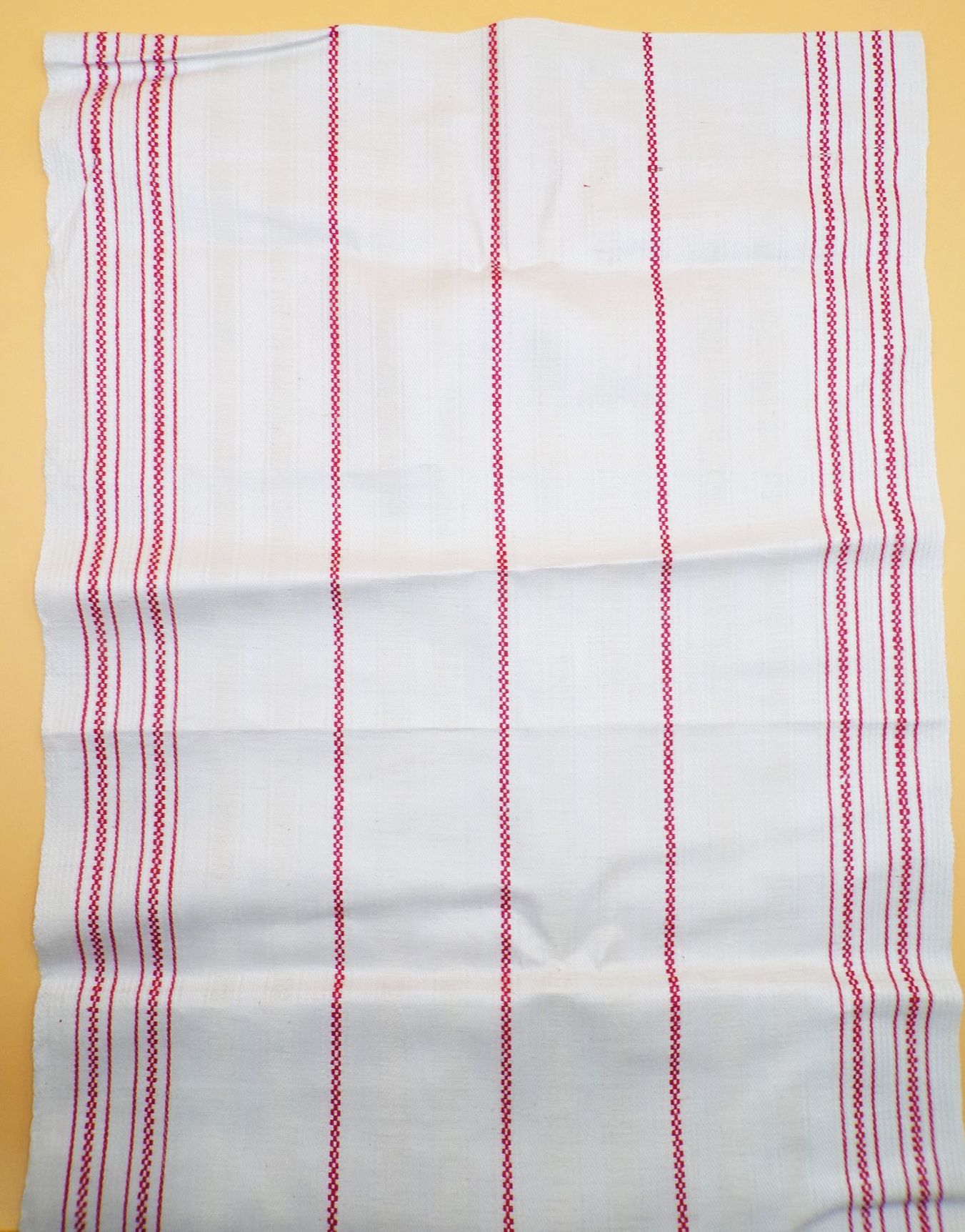 Altes Geschirrtuch Leinen Rot liniert 47 cm x 94 cm Küche Leinen