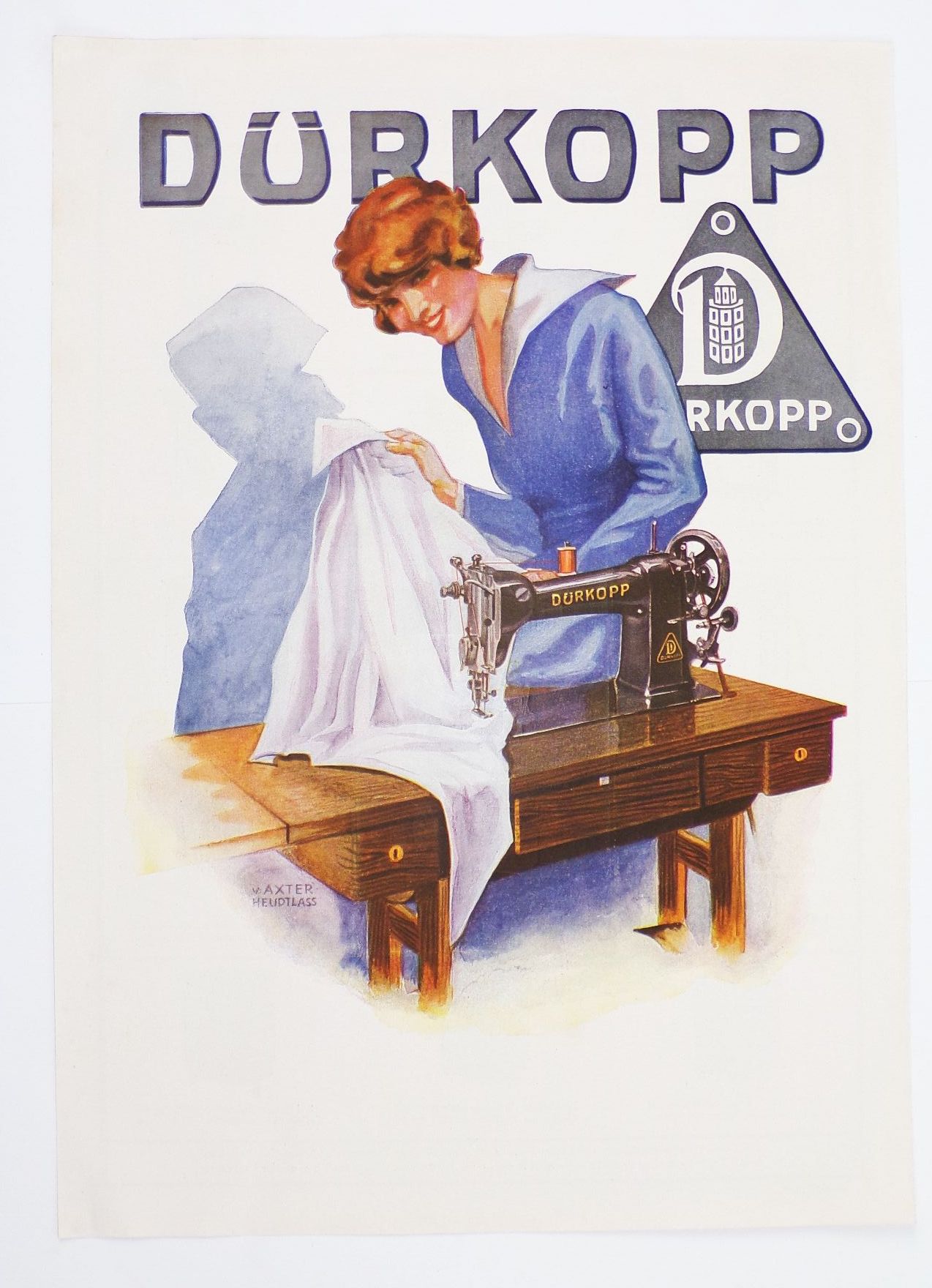 Werbe Druck Dürkopp Nähmaschine Axter Heudtlass 1930er 