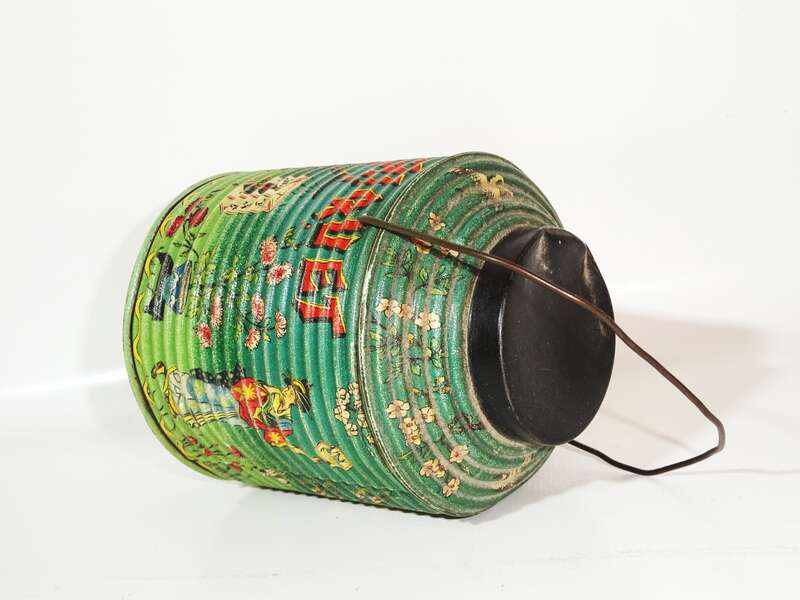 Alte Blechdose Tee Riquet Chinesischer Lampion lithografiert 1900er 