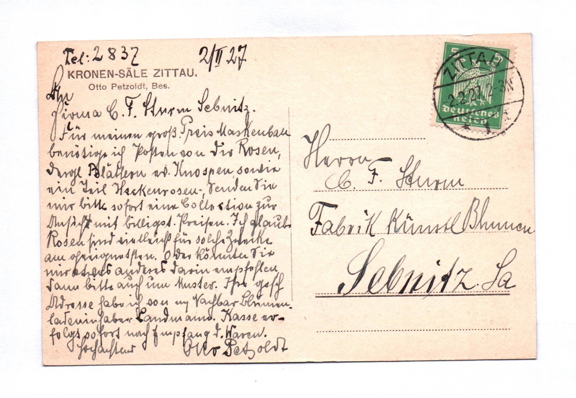 Ak Kronen Säle Zittau 1927 Kronenkino Ak Kronen Säle Zittau 1927 Kronenkino