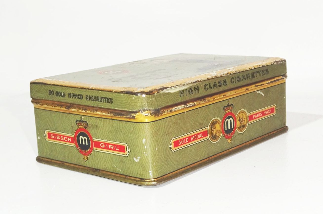 Manoli Zigaretten Berlin Gibson Girl Blechdose Zigarettendose Box